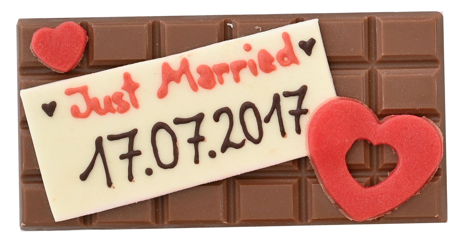 Tischdeko Schoggi-Tafel mini, Just Married