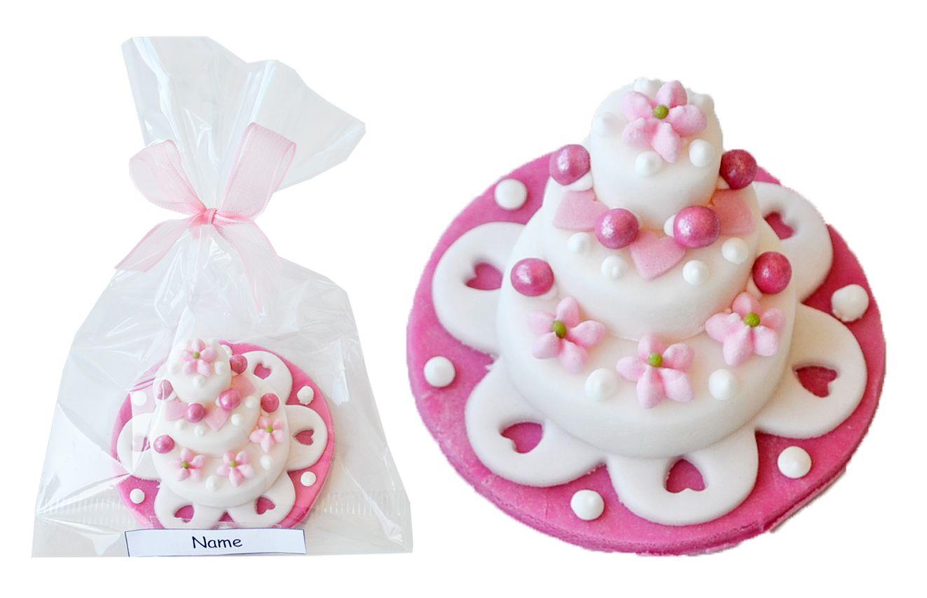 Tischdeko Zucker-Törtli pink